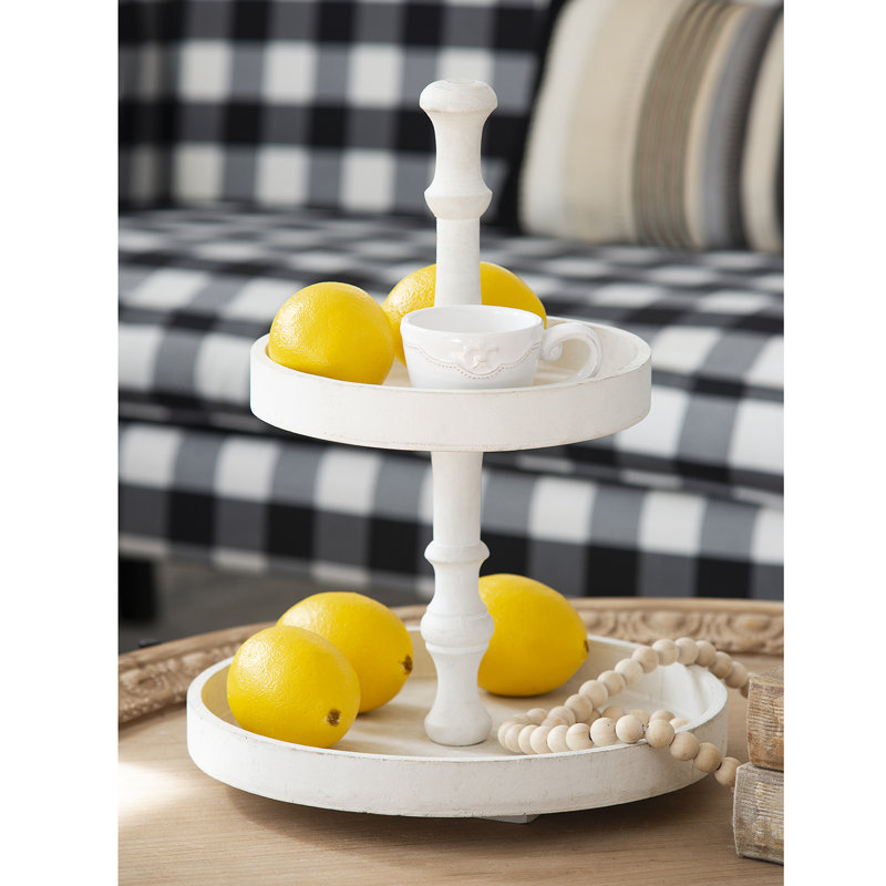 Lula Wooden Two-Tiered Serving Tray