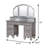 47.4" W Transitional Vanity W/ Stool, Silver-340820372
