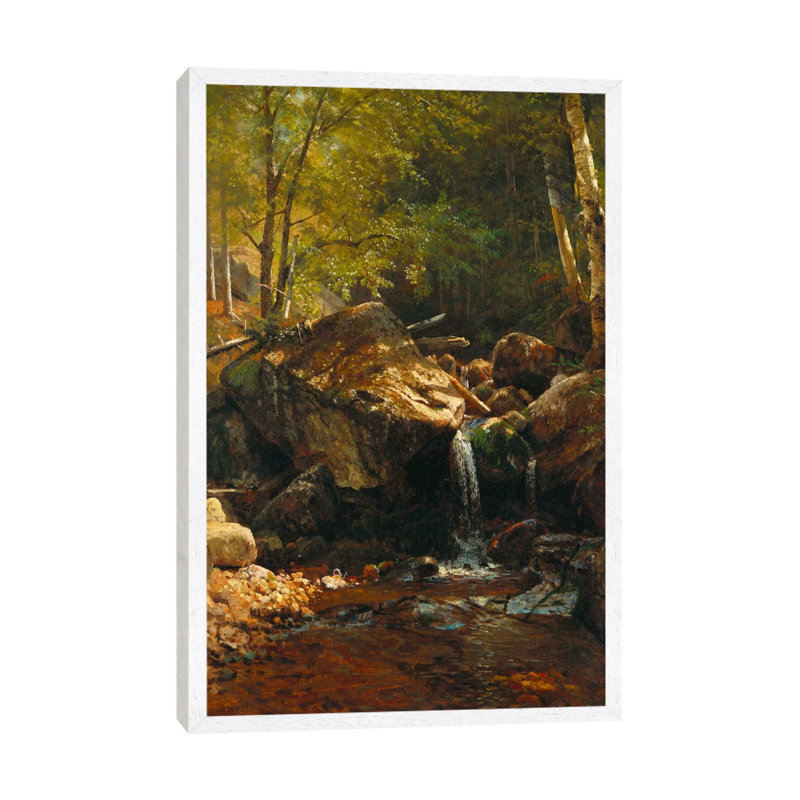 Thompson Cascade, White Mountains by Albert Bierstadt - Floater Frame Painting on Canvas, 66.04 cm H x 45.72 cm W