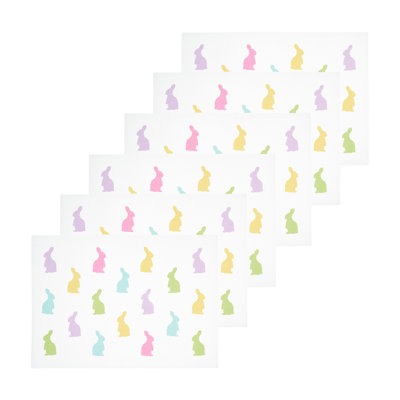 Easter Bunny Rabbit Placemats Set of 6