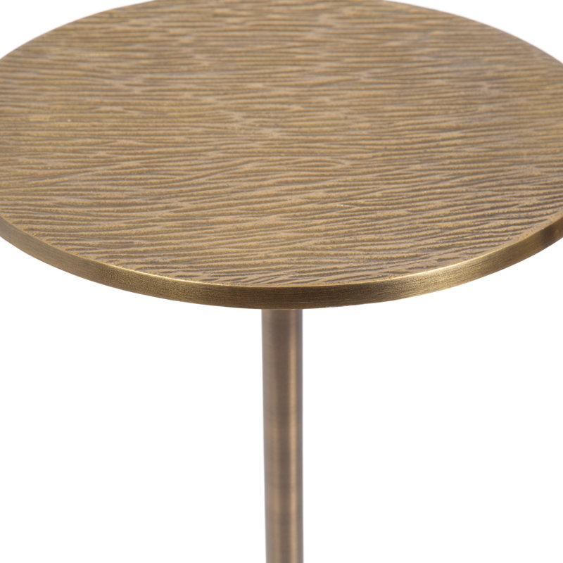 Table d'appoint ronde en fonte d'aluminium Baronet, Doré