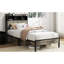 Structure de lit classique classique en gris antique, fabrication en métal et en bois, rangement, 2 ports, pas de bruit, assemblage rapide, support de matelas sans plateforme avec sommier en bois et gris, gris-266522047