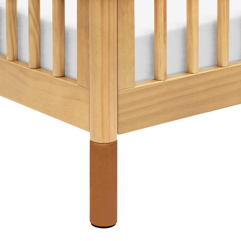 Gelato 4-in-1 Mini Convertible Crib, Honey/Vegan Tan Leather