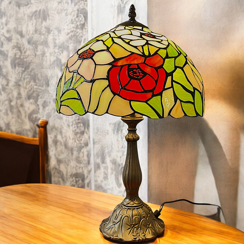 Mintz Metal Table Lamp, 35cm H x 30.48cm W x 30.48cm D, Red/Pink/Green