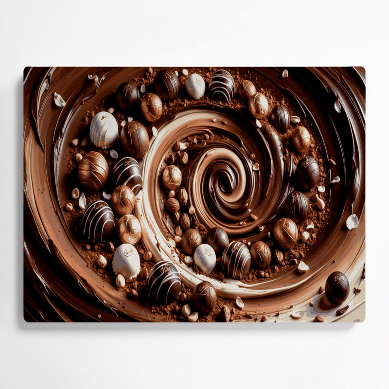 Dessert Lindt chocolat rouge, art mural en métal, H 20 po x l 24 po