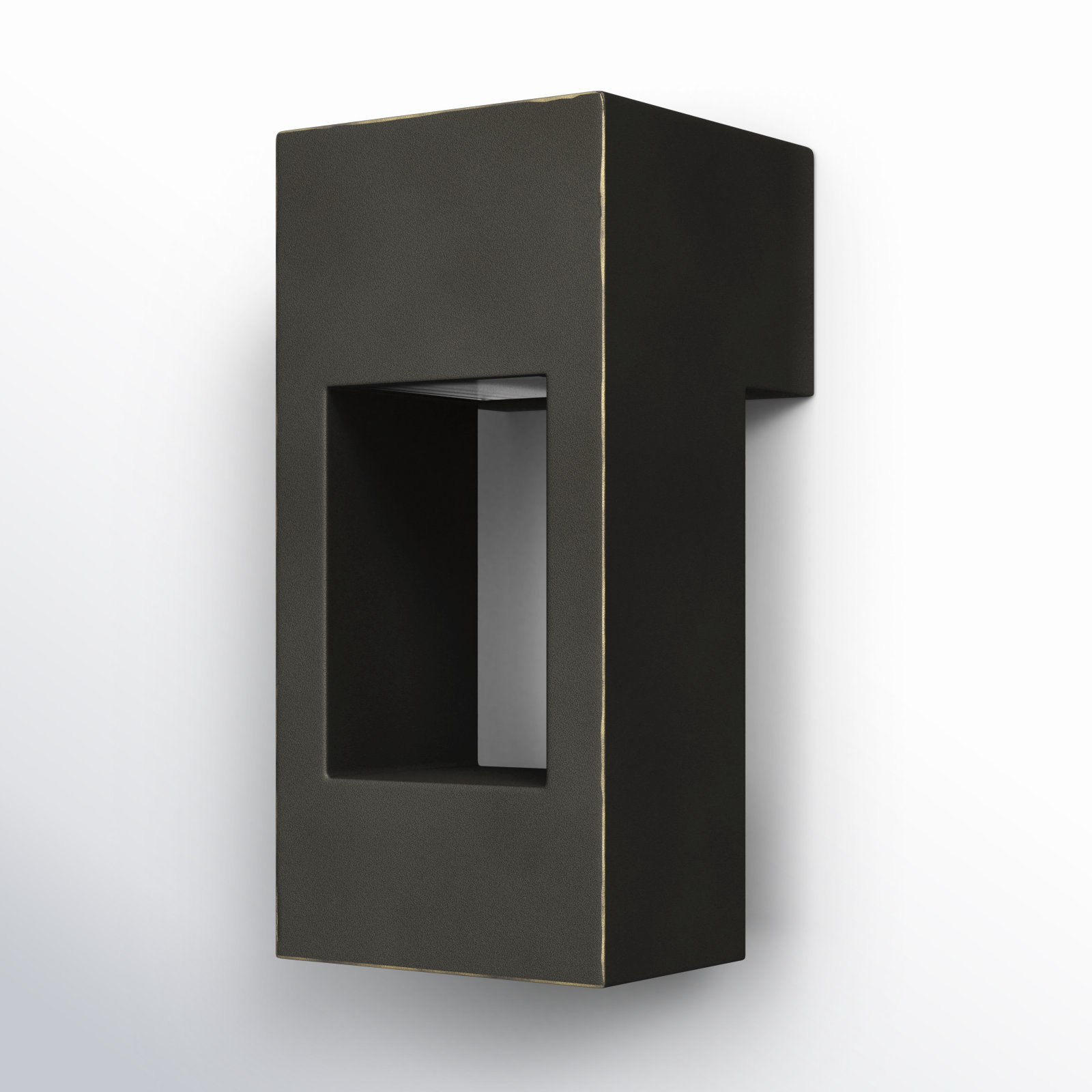 Blandburg Rectangle Outdoor LED Wall Light, 12" H x 5.75" W x 5.75" D, Antique Bronze