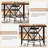 63" Counter Height Dining Table For 6, Industrial Rectangular Bar-Height Table With Sturdy Metal Frame And Footrest, Rustic Brown Tall Kitchen Table For Dining Room