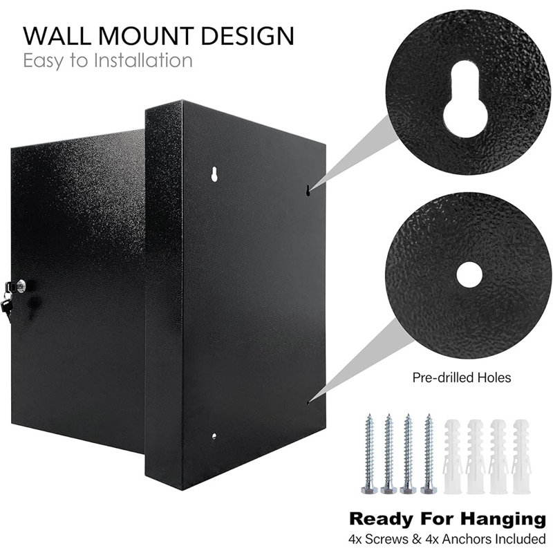Armoire de rangement murale à clés avec organisateur en acier robuste à 100 crochets avec étiquettes