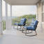 Sway & Relax: ensemble de patio 3 pièces avec coussins bleus moelleux, parfait pour la piscine, le jardin ou le patio