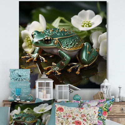 " Green Frog On Glass Effect "