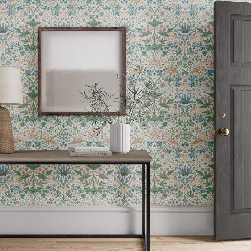 Simply Strawberry Thief 10.05m x 52cm Matte Wallpaper Roll, Multi