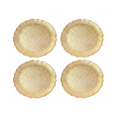 Valentina Scallop Gold Plated Set Of 4 Charger Plates 13"D