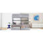 Lit plateforme simple avec 2 tiroirs pour chambre d'enfant commune, 2 lits simples côte à côte, gris