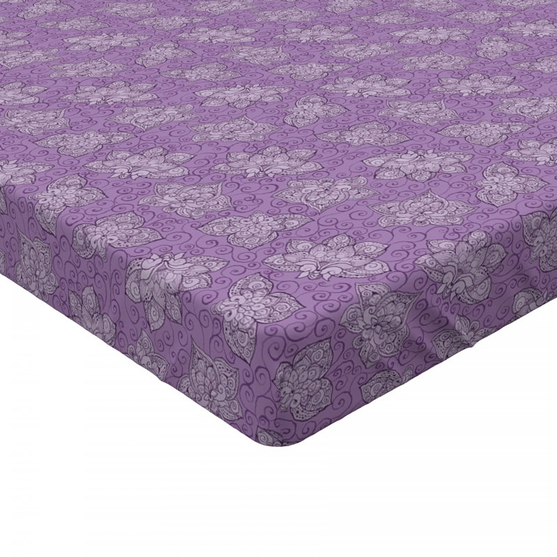 Microfiber Floral Fitted Sheet, Full Fitted Sheet