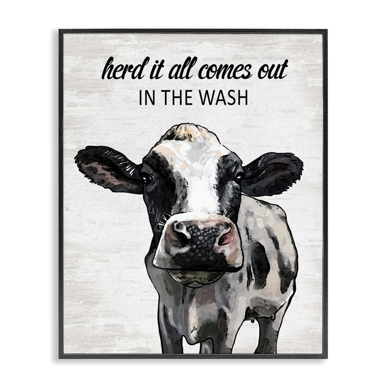 «Farm Animal Laundry», giclée encadrée, signée lettrée et doublée, H 14 po x l 11 po, Giclée encadrée noir minuit