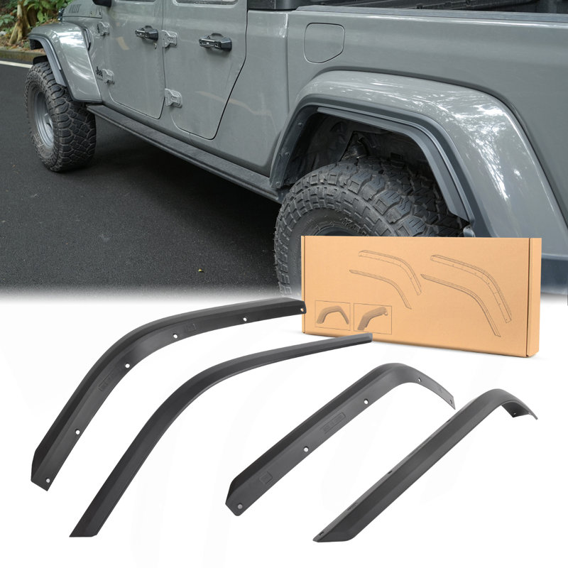 Front & Rear Fenders Compatible With 2020-2024 Jeep Wrangler Gladiator JT Sport & Willys( Fit JT Original Low Fender )