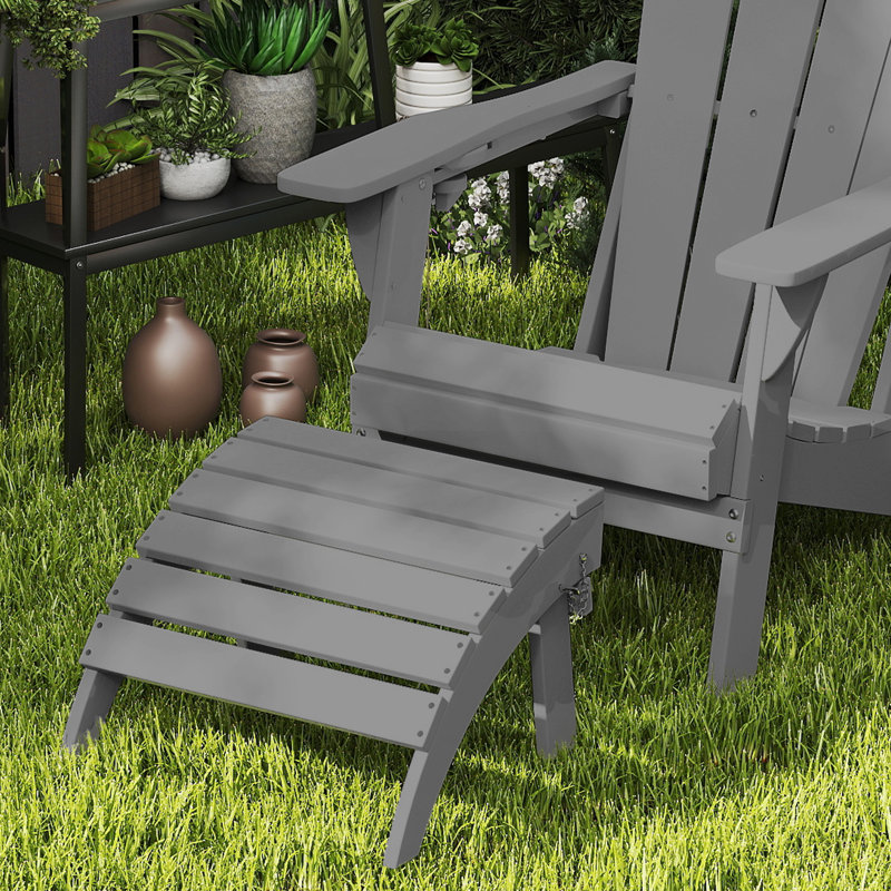 Repose-pieds pliable en plastique PEHD Adirondack, Gris