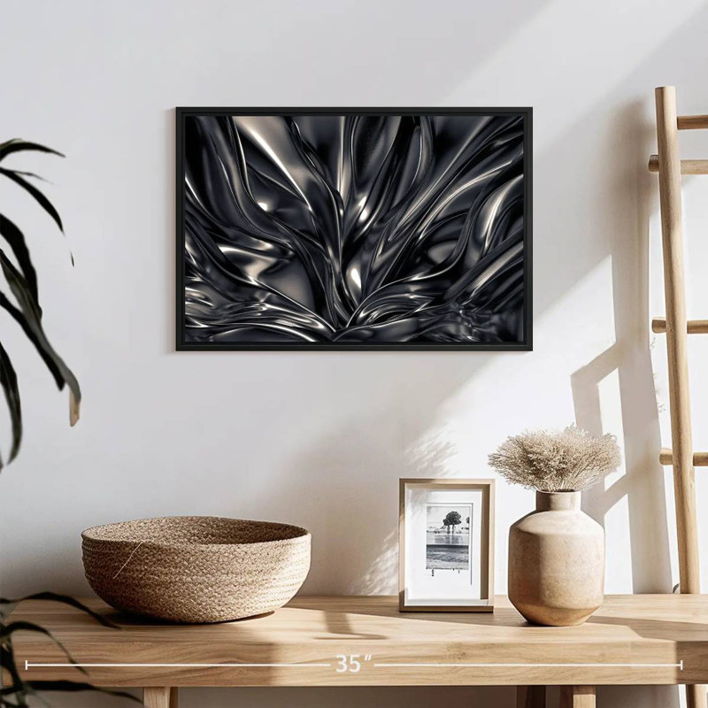 Avery Black And Silver Abstract, 13" H x 19" W