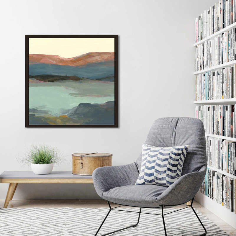 " Rolling Bluffs " by Carol Robinson, Espresso Floater Frame, 27.5" H x 27.5" W x 2" D