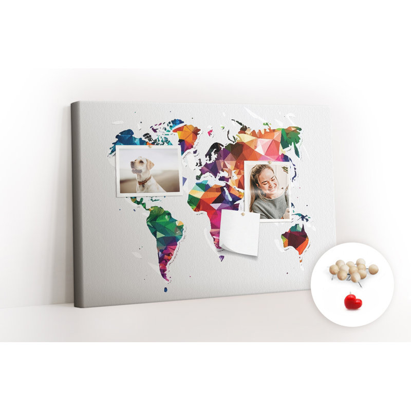 Wall Mounted cork board with print decorative wall pin board for wall for office bulletin board ideas Triangle abstraction