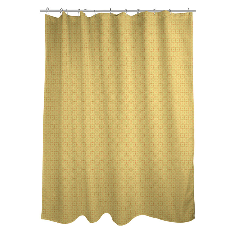 Rideau simple à deux napperons, Jaune et orange
