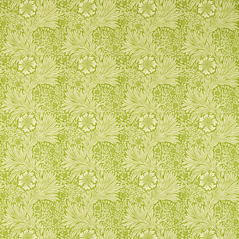 Marigold Fabric, Cream/Sap Green