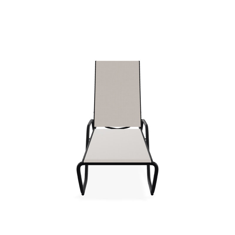 Chaise longue inclinable Gardenella, Noir texturé, Naturel