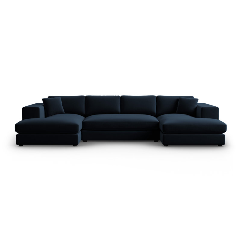 Micadoni Home Upholstered Large Corner Sofa, Royal Blue