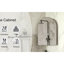 Pharmacie d'angle en métal 18 po x 24 po avec miroir arqué, tablettes en verre réglables et rangement pour salle de bain compact-2088516883