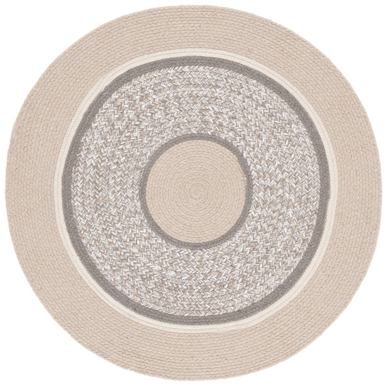 Tapis beige / gris Caraker 753, Rond 3 pi
