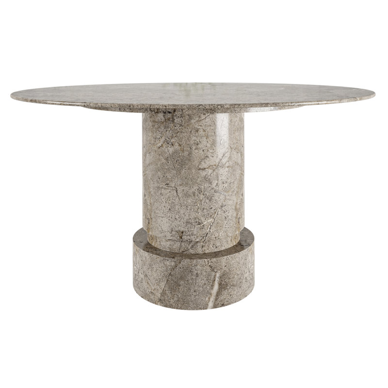 Abramo Round Marble Dining Table, Gray
