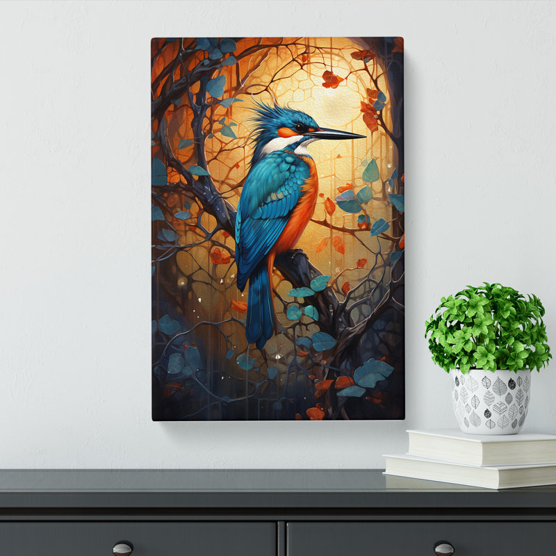 Kingfisher Futurism - Wrapped Canvas, 76cm H x 50cm W x 3cm D