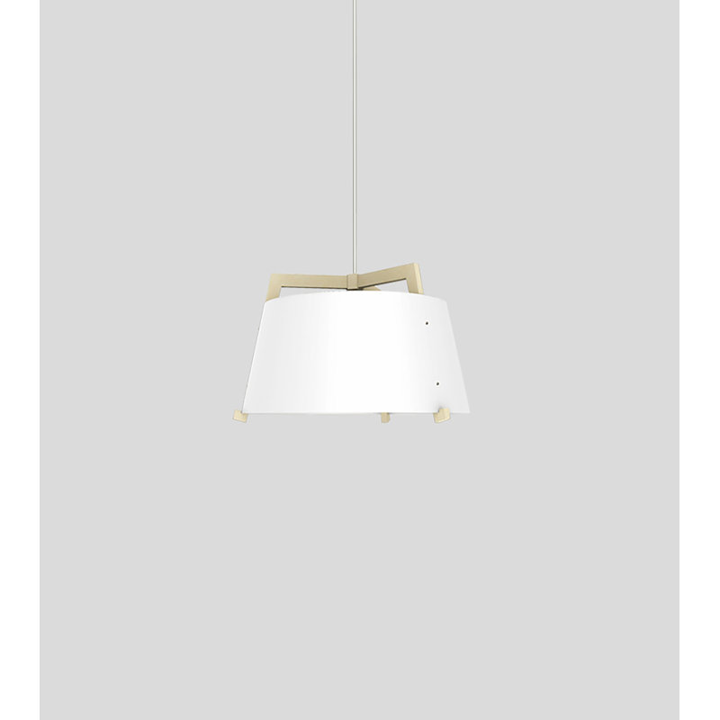 Ignis Pendant, 11.5" H x 17" W, White Washed Oak/Gloss White, Incandescent w/ Diffuser - Rigid