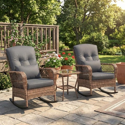 Wicker Patio Dining Set Table,
