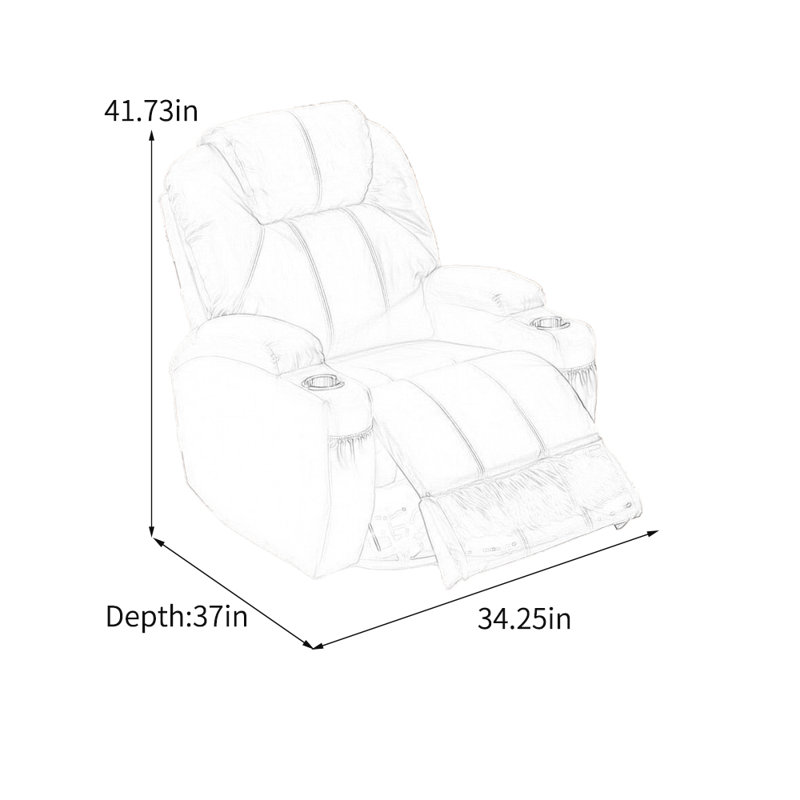 Fauteuil inclinable ergonomique en similicuir respirant, Orange