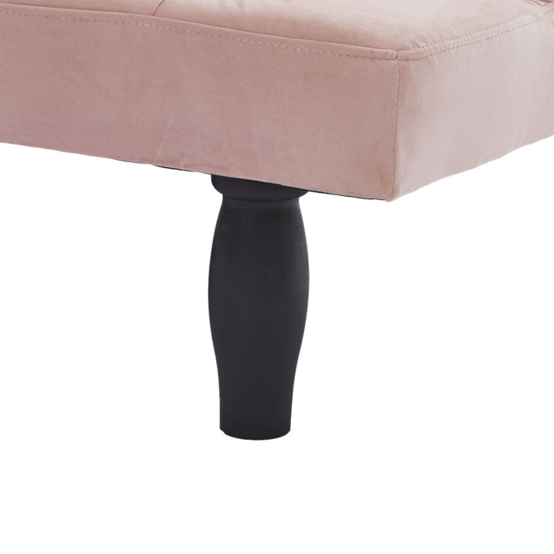 Canapé-lit simple en velours convertible de 65,81 po de large Émileo, Velours rose pastel