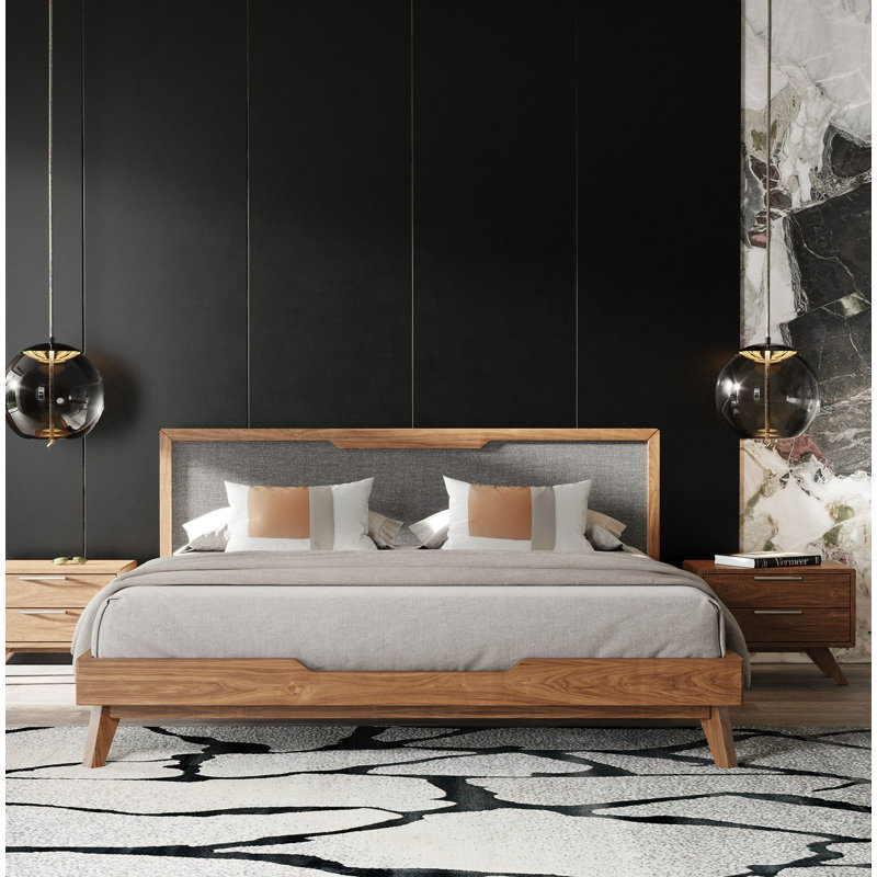 Lit en bois massif Glow, Grand, Noyer