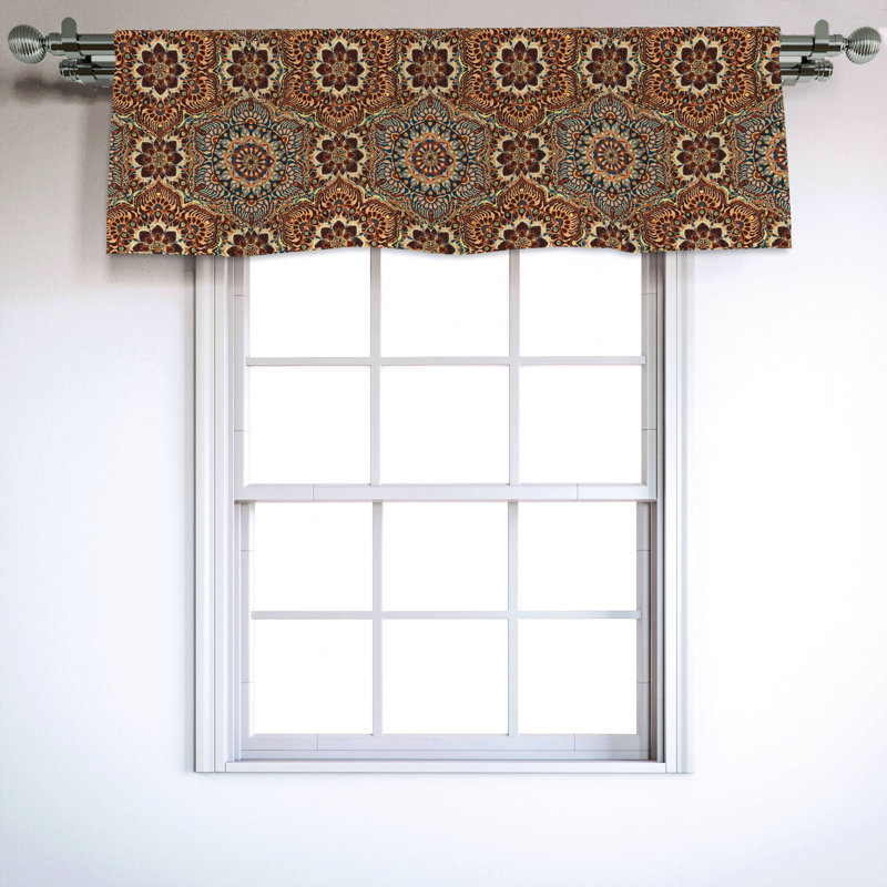 Sateen Damask Ruffled Window Valance