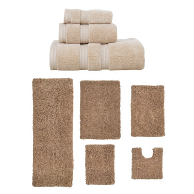 Bruno Collection 100% Soft Cotton 3 Pc Towel Set & 5 Pc Bath Rug Set, (Set of 8)