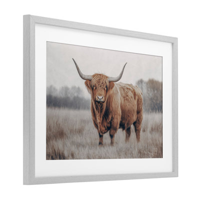 Center Of Attention Cattle Framed Print Under Glass, design by Nathan Larson