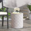 Table d'appoint de patio avec plateau rond, base en forme de pilier
