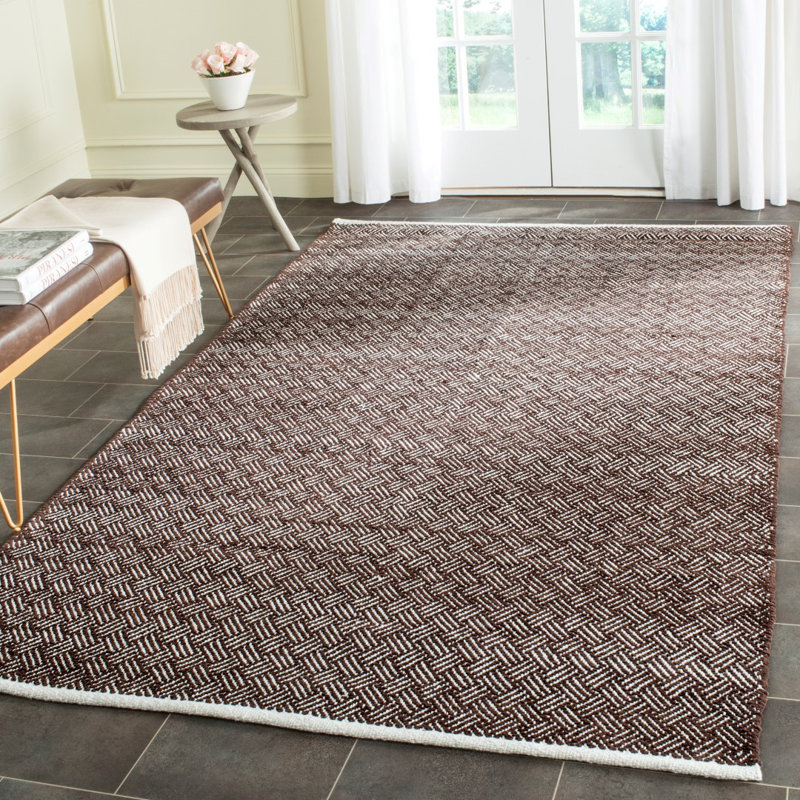 Tapis en coton tissé à plat Bryent, Rectangle 4 pi x 6 pi