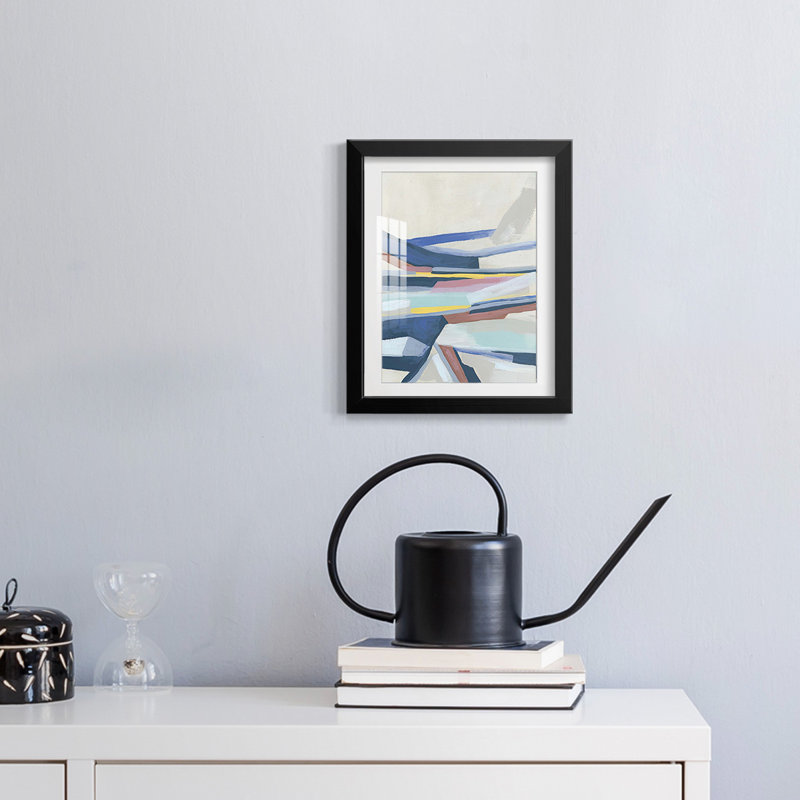 Mouvement tectonique bleu II - impression encadrée, H 28,5 po x l 20,5 po, Noir