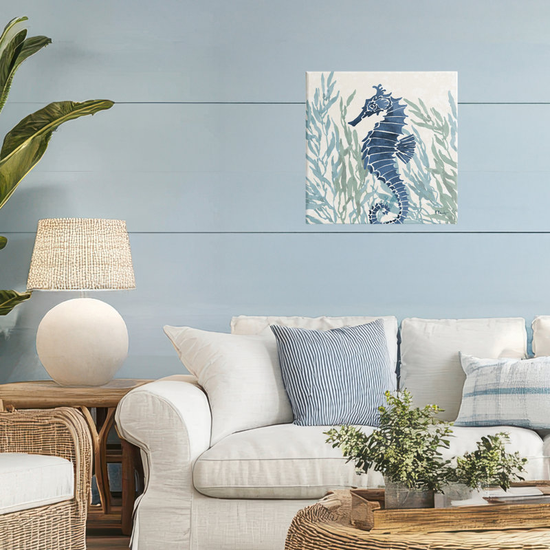 Toile d'hippocampe Radiant Sea Life, conception par Paul Brent, H 17 po x l 17 po
