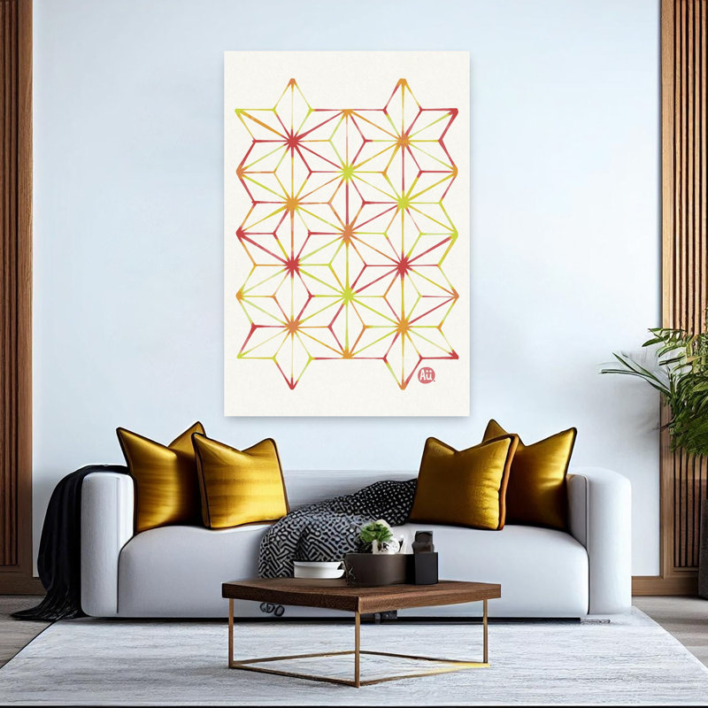 Contemporary Art Geometric Traditional Abstract Nature Landscape Wall Art by Aia Ueno - Wrapped Canvas Print