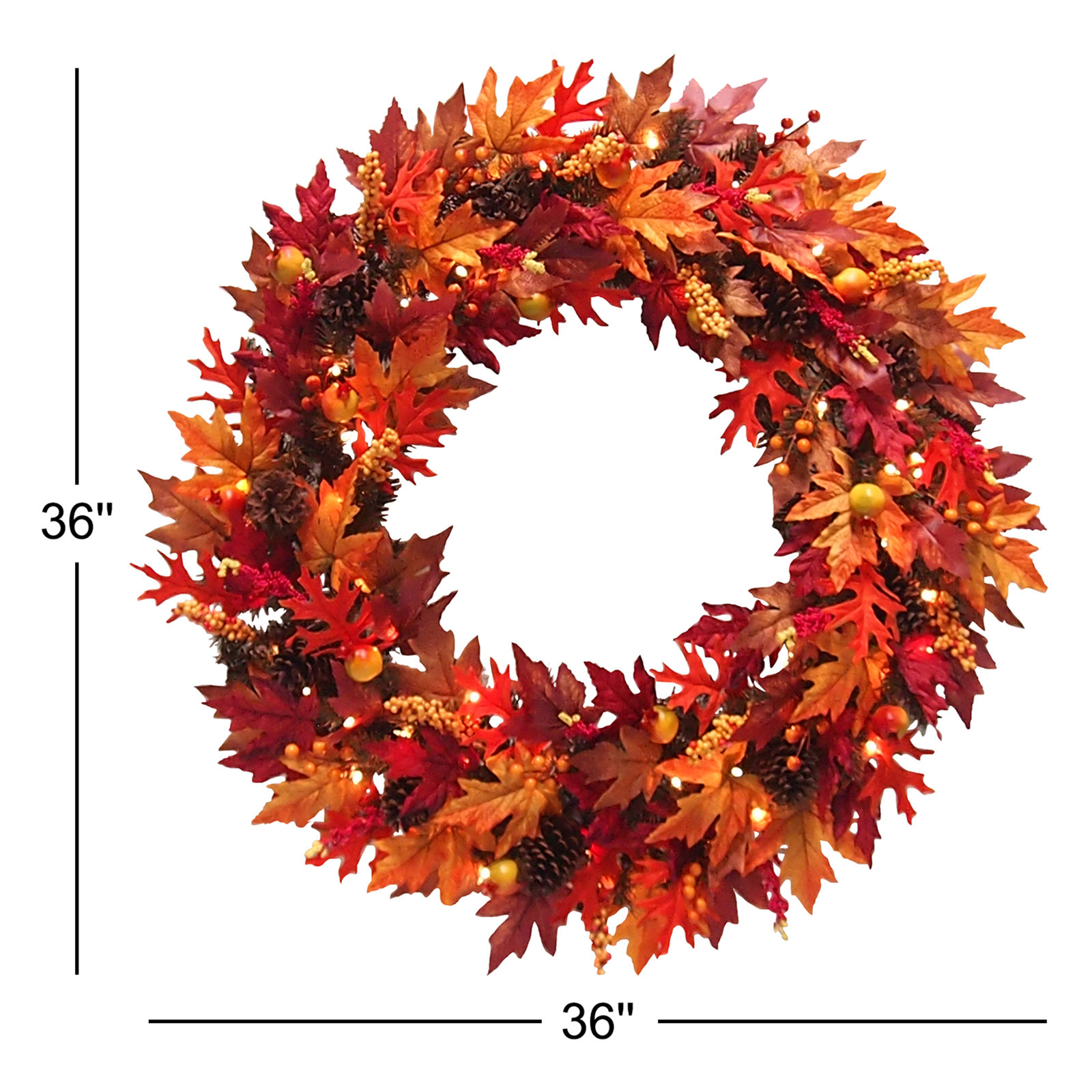 The Holiday Aisle® 36" Maple Pre-Lit Wreath