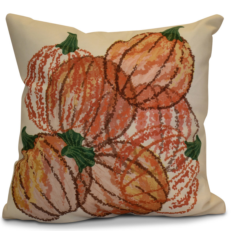 Flipping For Fall Outdoor Reversible Throw Pillow, 20" H x 20" W x 2" D