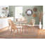 Chaise de salle à manger / d'appoint en bois naturel avec tissu crème