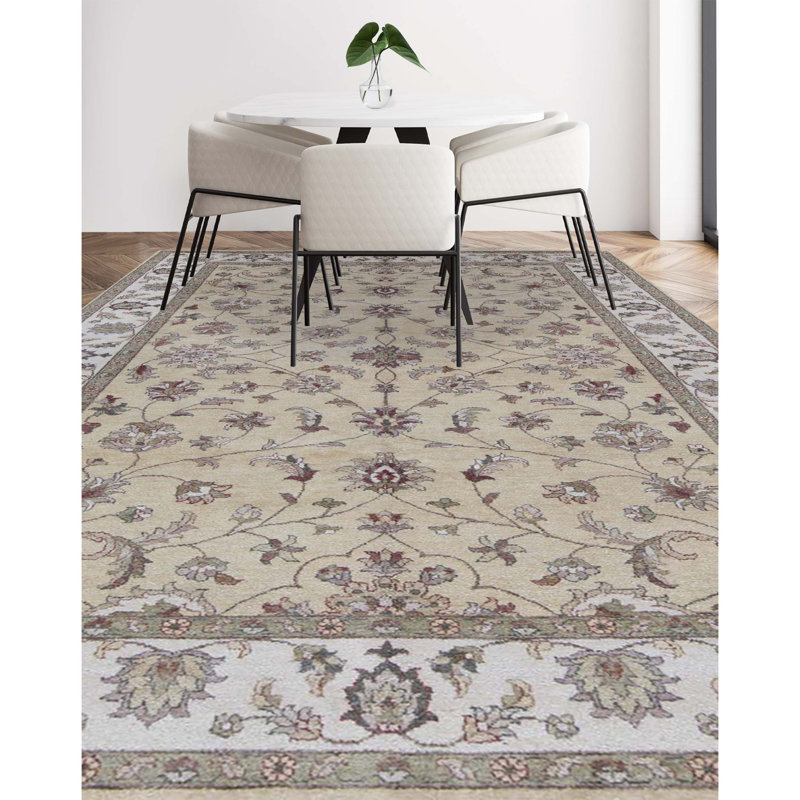 Ziegler Wool Oriental Area Rug in Gold/Beige