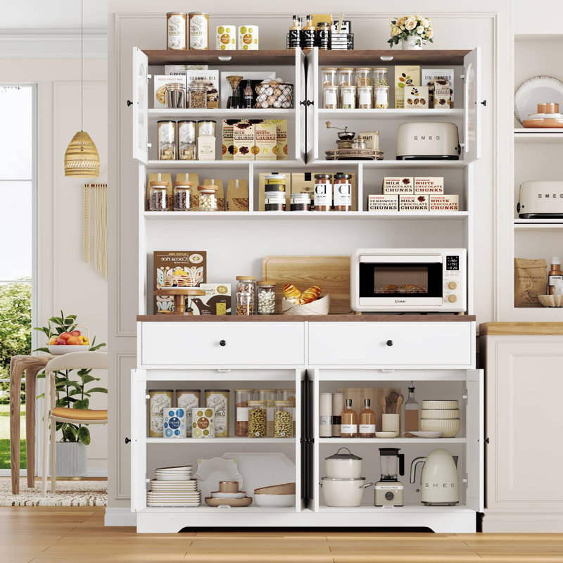 71.1" H Kitchen Pantry Cabinet, White